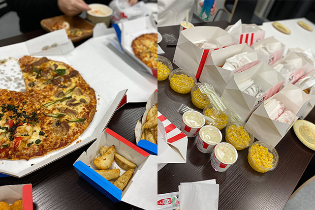 怒涛のリリース作業の際に食べたピザとKFC